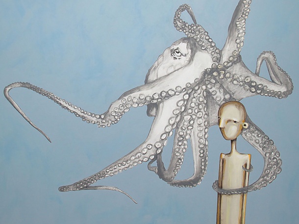Maleri: blæksprutte