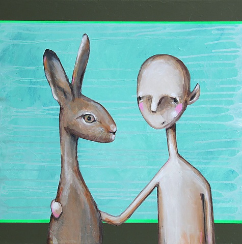 Maleri: Mig og min hare